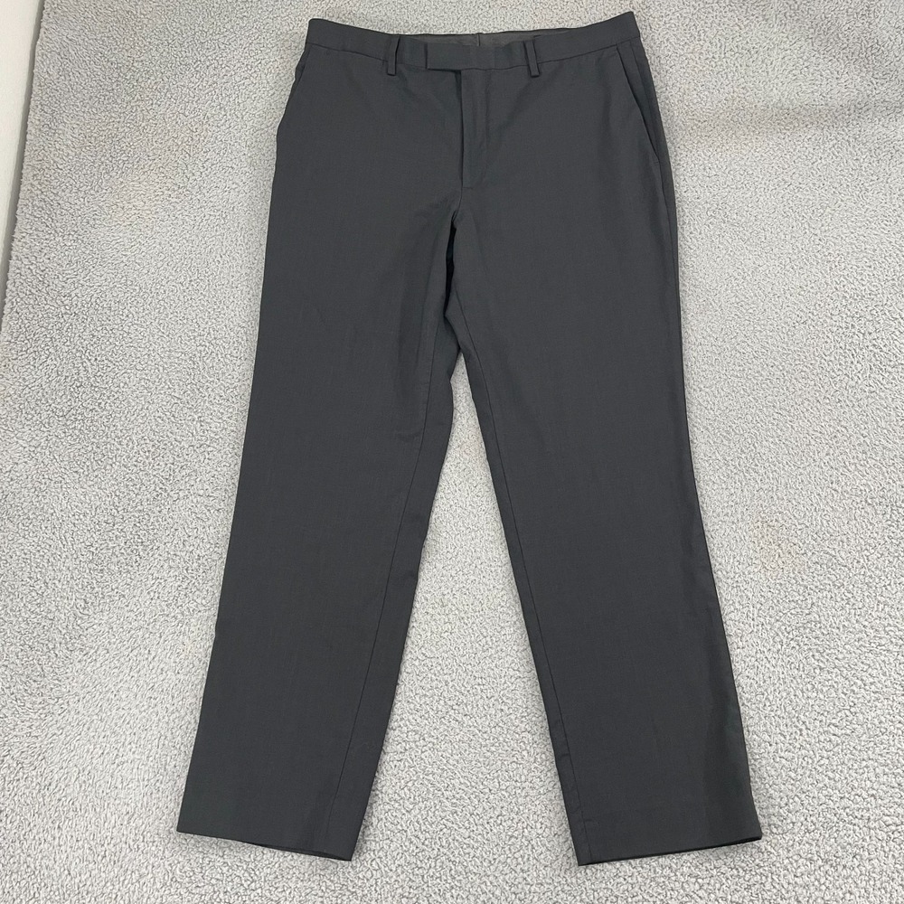 Banana Republic Marzotto Dress Pants Men 35x31 Gray Flat‎ Front Super 120s Wool